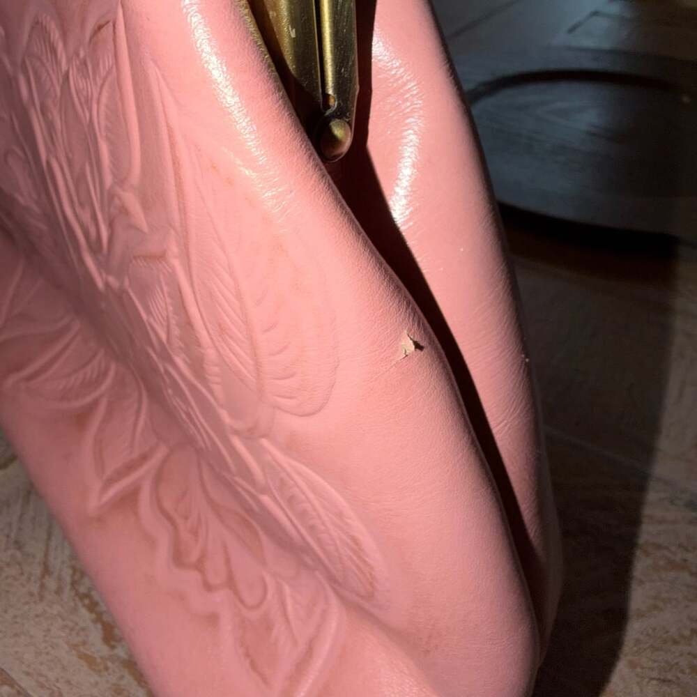 Patricia Nash Pink Rose Embossed Leather Purse Handbag #26V1026 - Picture 3 of 16